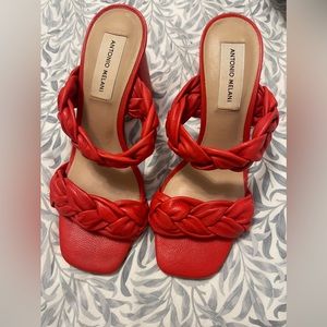 Antonio Melani Red Braided Sandals